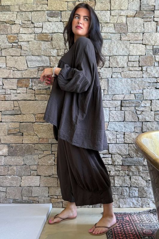Suri Cushion Cotton Artist Smock Coffee Bean